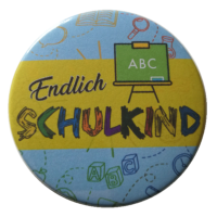 Endlich Schulkind Button 59mm