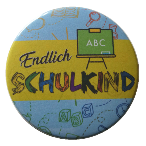 Endlich Schulkind Button 59mm