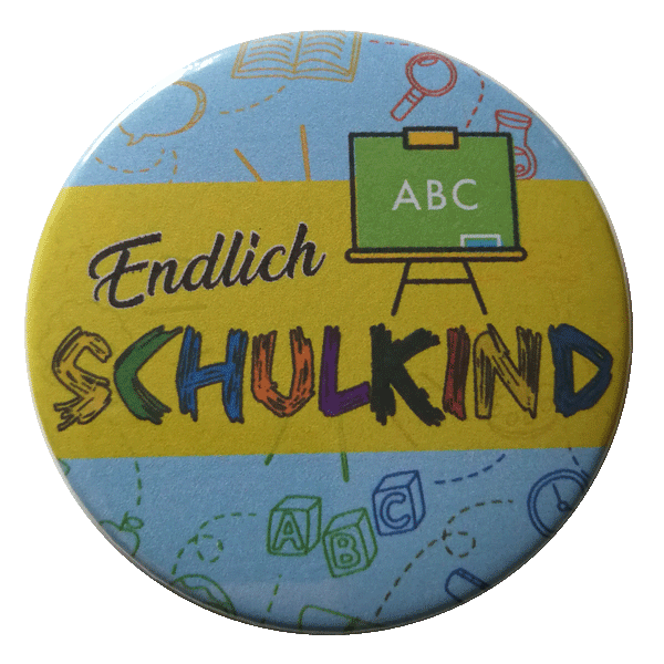 Endlich Schulkind Button 59mm